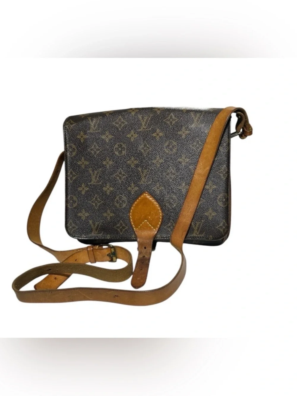 Louis Vuitton LV Monogram Cartouchiere GM Bag Canvas Leather Crossbody Purse - Picture 4 of 14